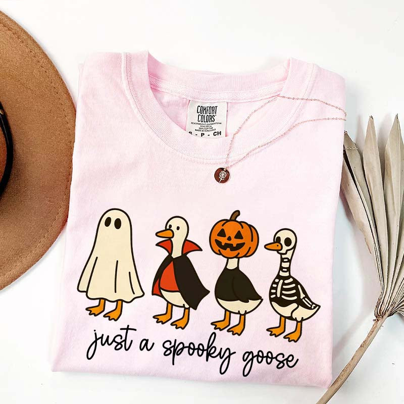 Cute Just a Spooky Goose Halloween T-Shirt