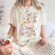 Pressed Flowers Vintage Nature Lover T-Shirt