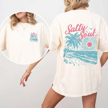 Salty Soul Sunset Beach Palm T-Shirt