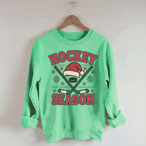 Christmas Hockey Santa Hat Sweatshirt