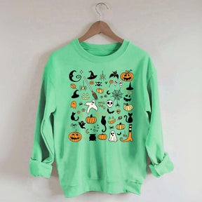 Halloween Doodles Little Things Witch Pumpkin Sweatshirt