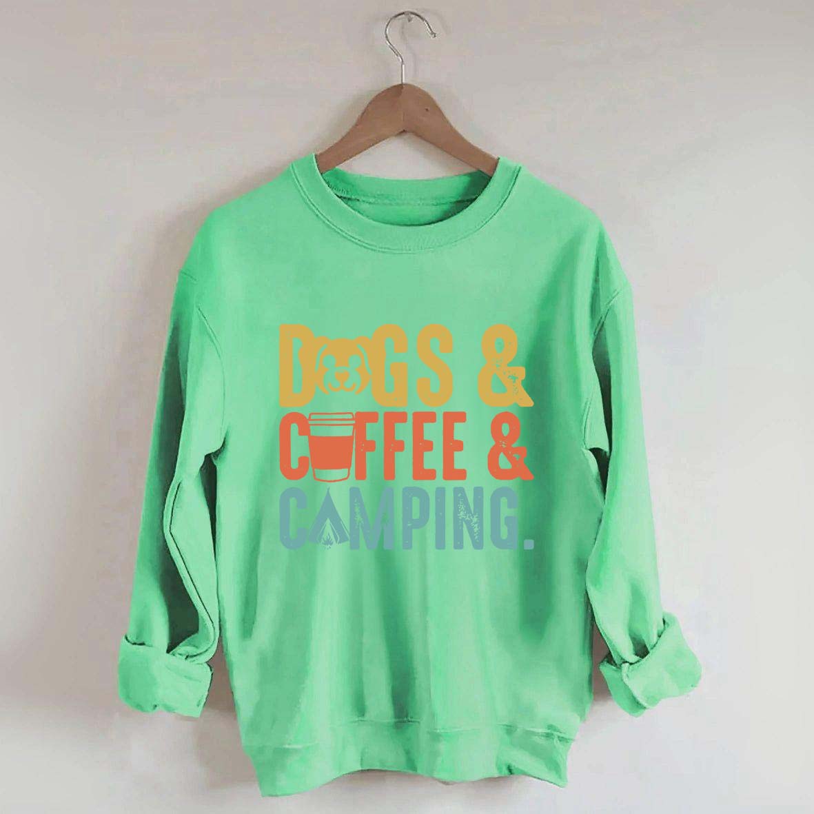 Dogs Coffee Camping Naturel Lover Sweatshirt