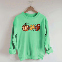 Fall Football Pumpkin Graphic Sweatshirt