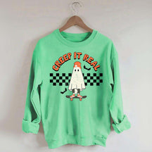 Retro Ghost Creep It Real Halloween Sweatshirt