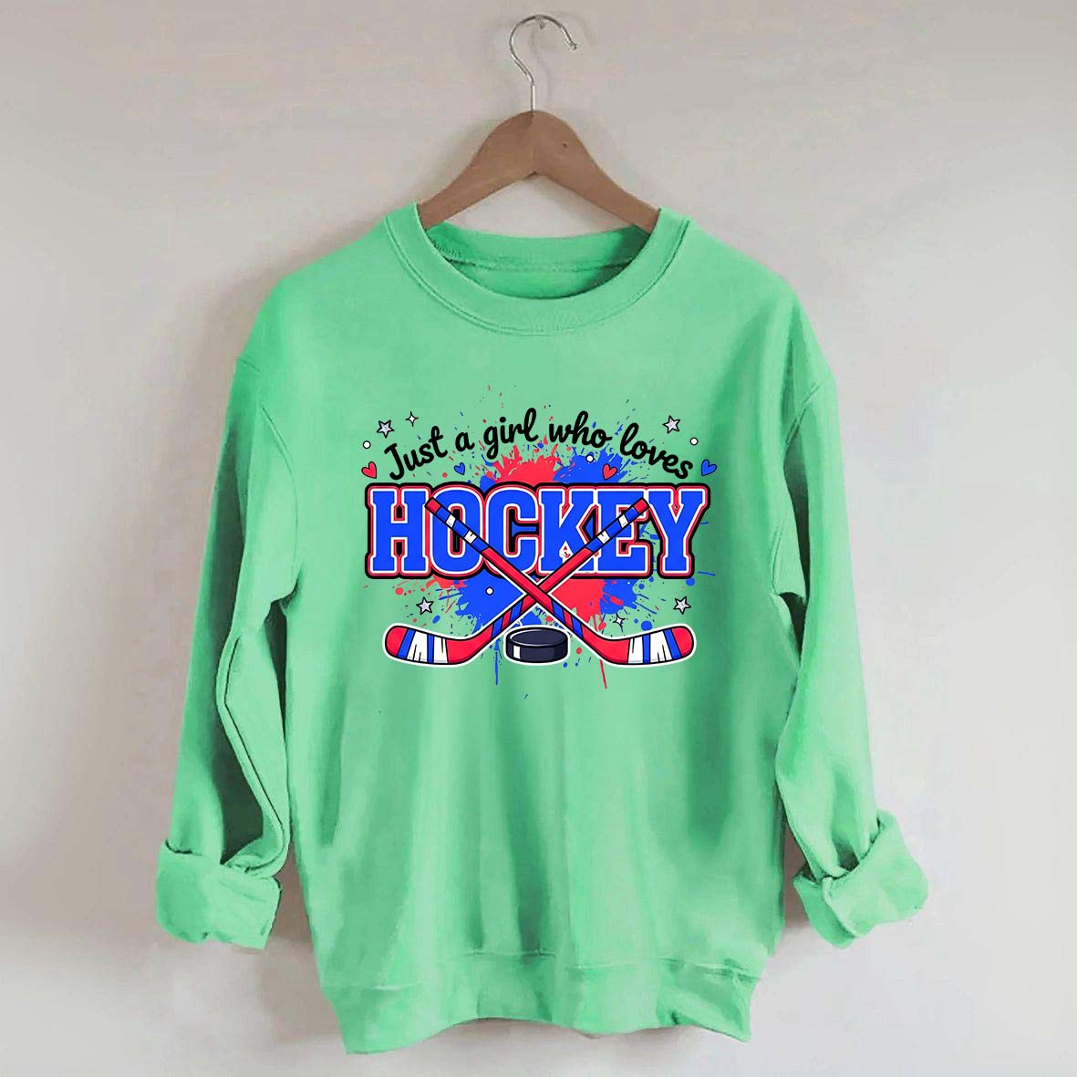 Cozy Gildan Hockey Girl Sweatshirt