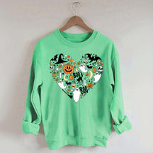 Happy Halloween Doodles Heart Sweatshirt