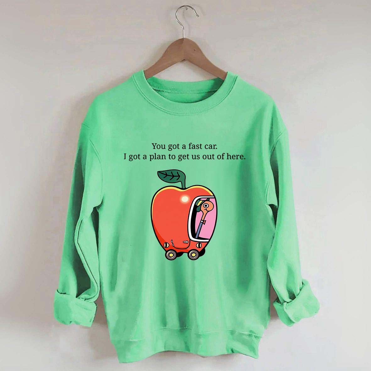Apple Car Driving Fast Car Sweatshirt