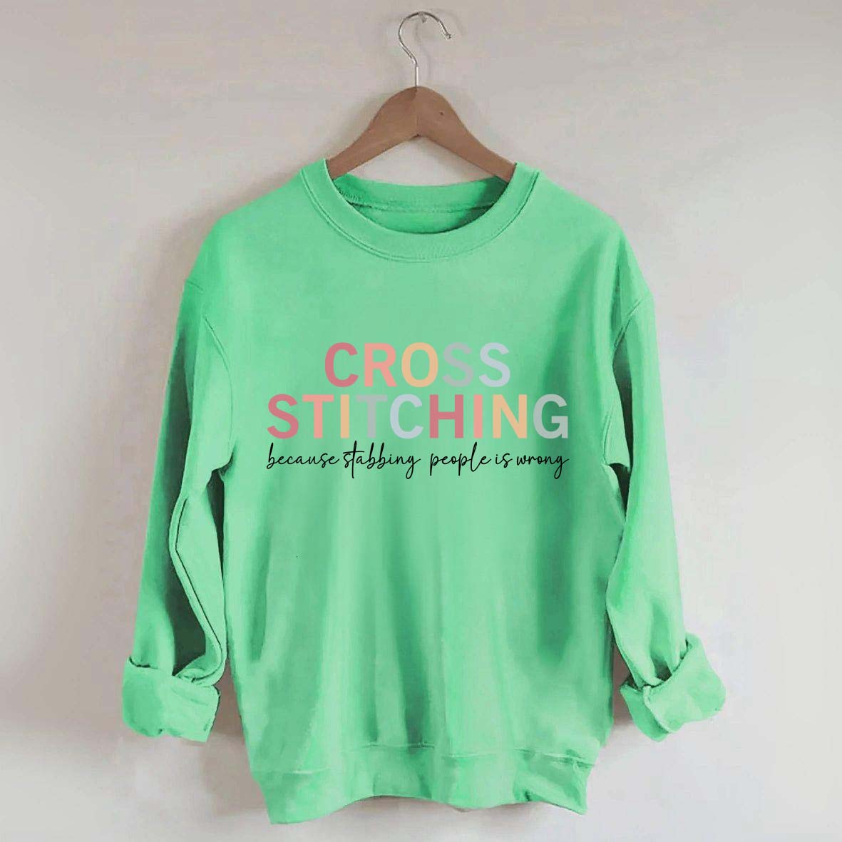 Funny Crafting Cross Stitch Sweatshirt