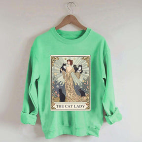 Cat Lady Tarot Card Vintage Sweatshirt