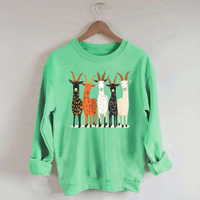 Colorful Goat Funny Farm Animal Sweatshirt