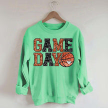 Game Day Basketball Bling Printed Sweatshirt