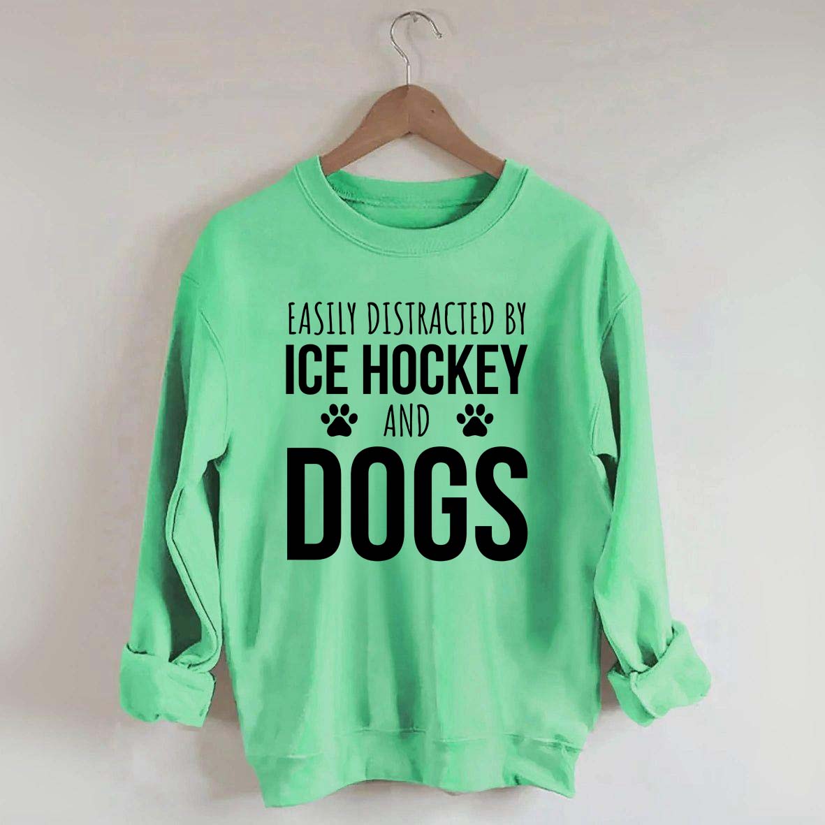 Easily Distracted By Ice Hockey And Dogs Sweatshirt