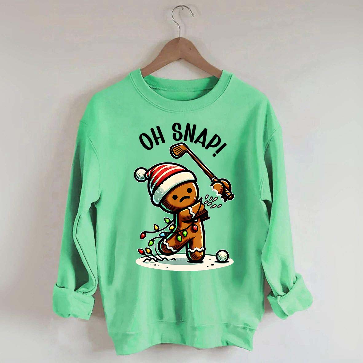 Oh Snap Gingerbreadman Golfer Sweatshirt