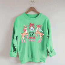 Preppy Cowgirl Christmas Reindeer Sweatshirt