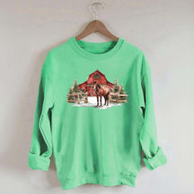 Christmas Horse Western Desert Sweatshirt