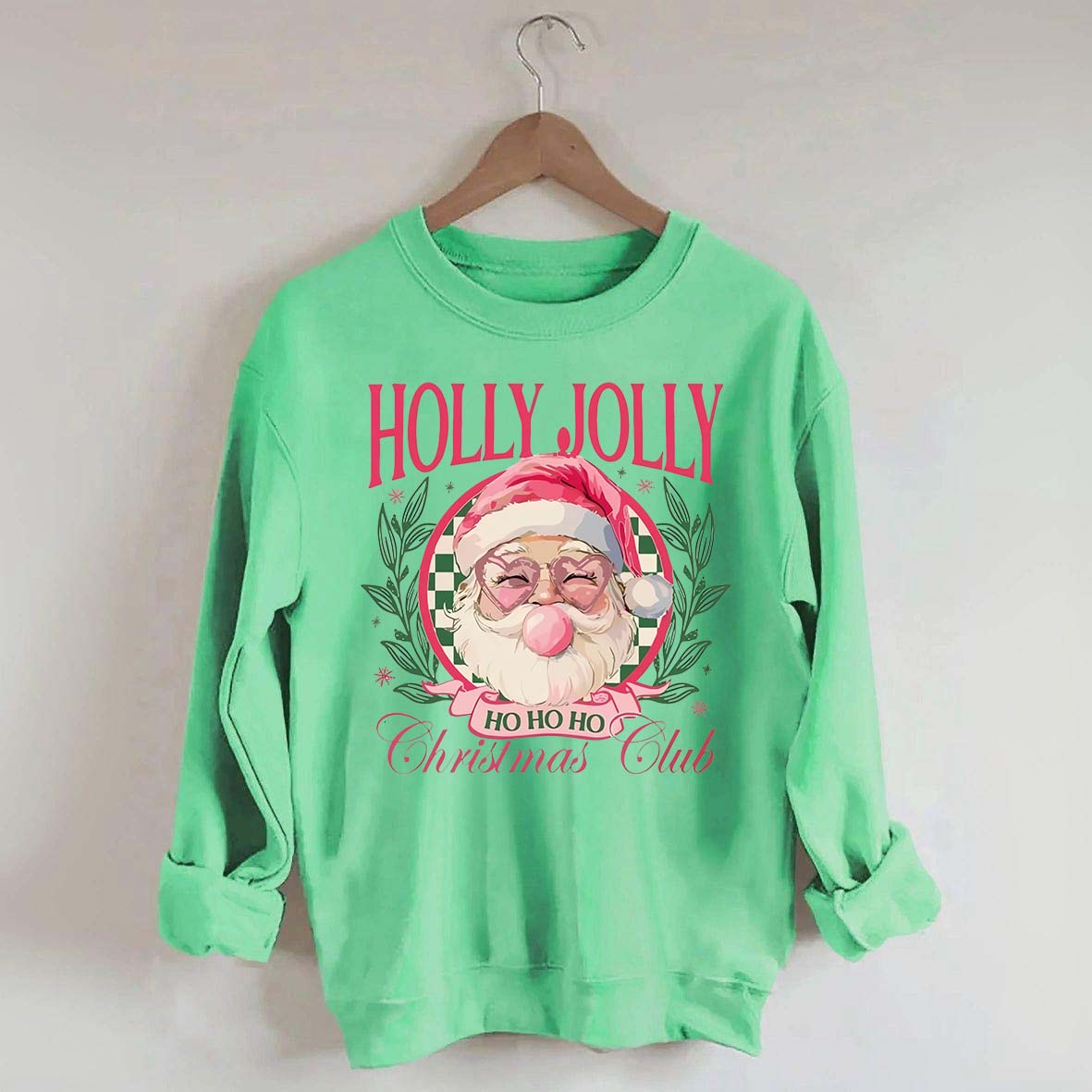 Pink Holly Jolly Christmas Club Sweatshirt