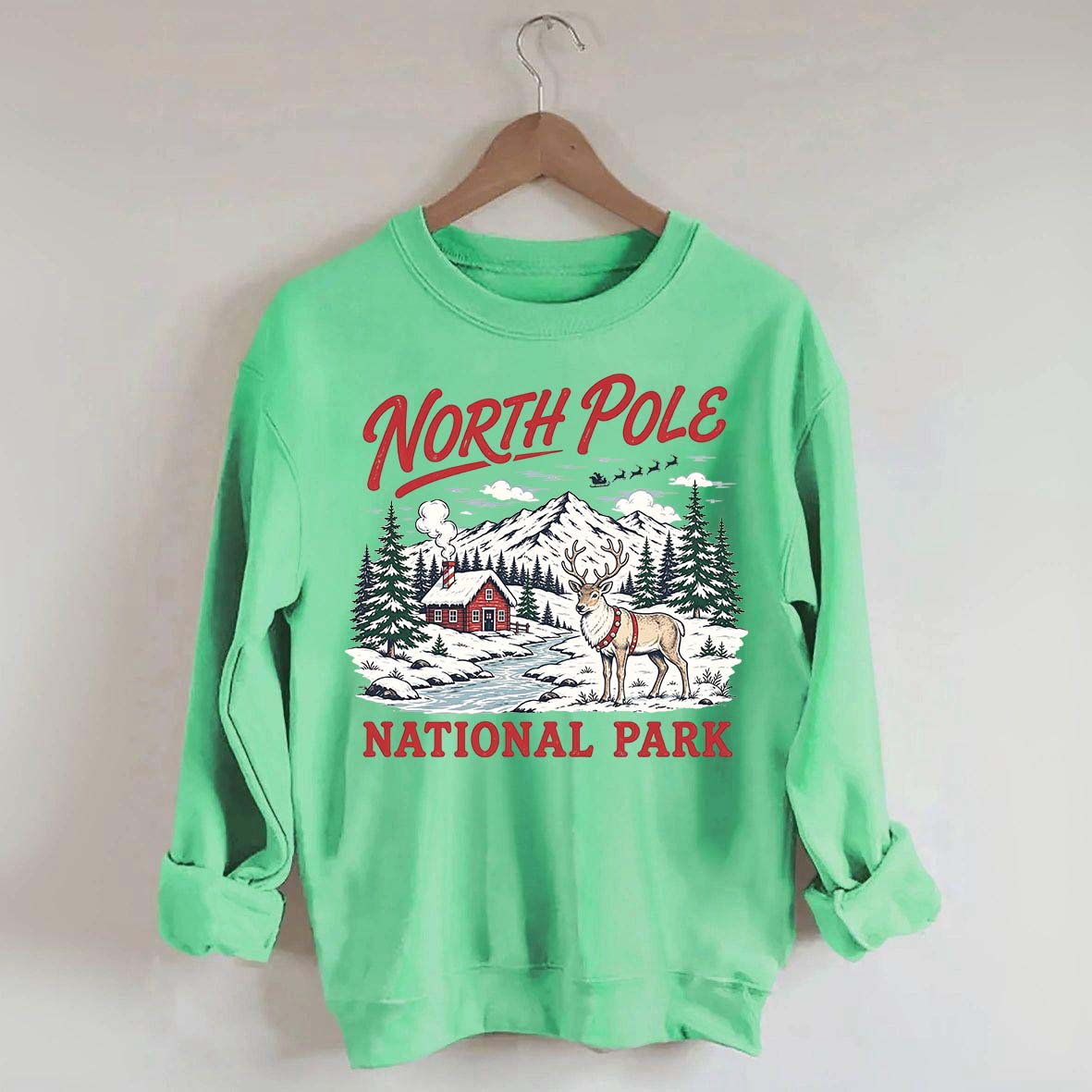 North Pole National Park Retro Christmas Sweatshirt