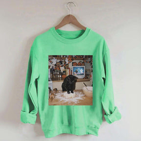 Halloween Black Cat Ghost Sweatshirt