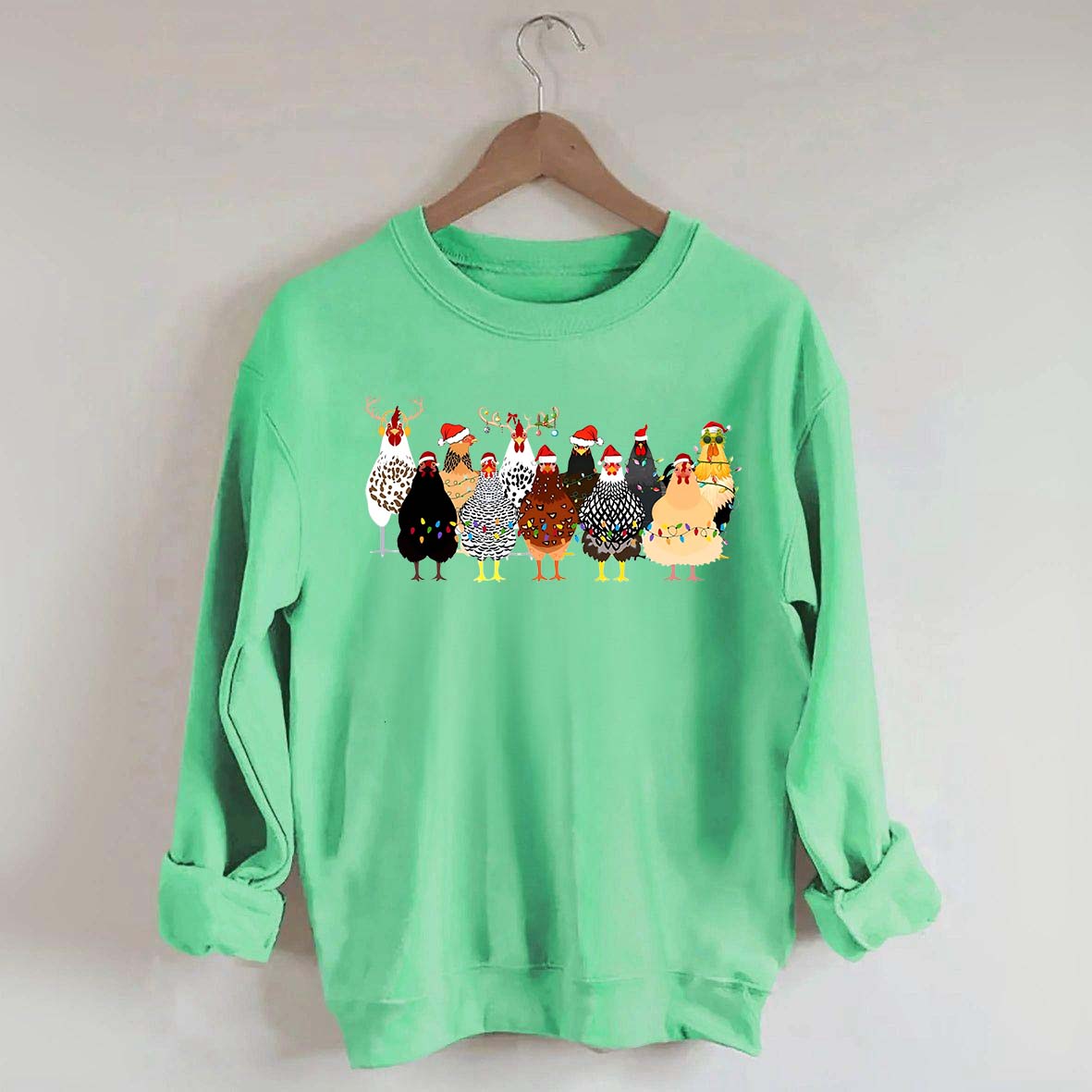 Funny Christmas Holiday Chickens Sweatshirt