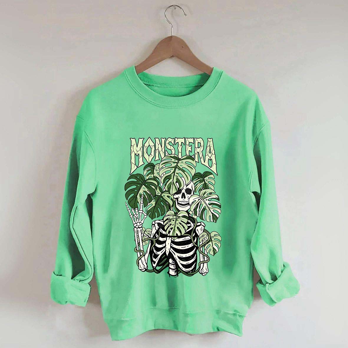 Monstera Skeleton Botanical Plant Sweatshirt