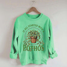 Cute Indoor Plant Pothos Sweatshirt
