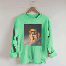 Golden Retriever Drinking Iced Coffee Sweatshirt