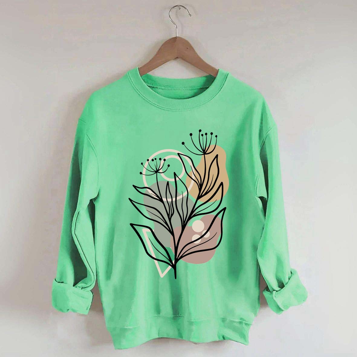Modern Botanical Abstract Floral Sweatshirt