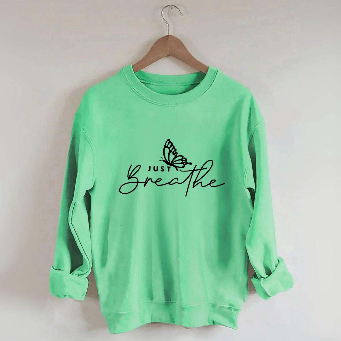 Just Breathe Meditation Butterfly Yoga Sweatshirt