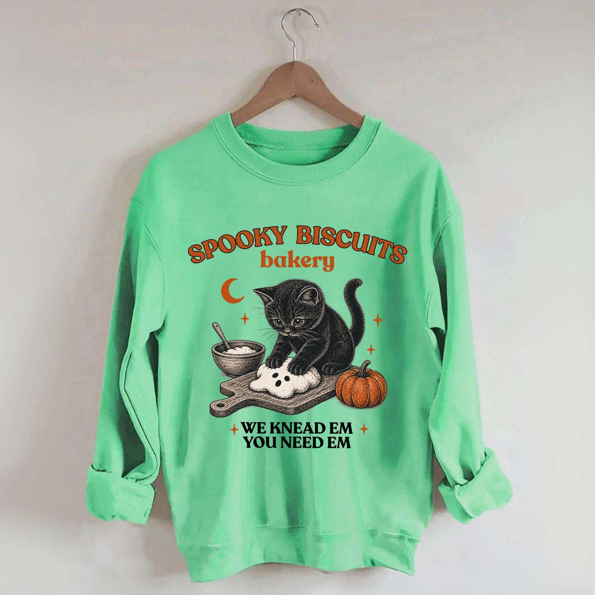 Kitty Biscuits Vintage Baking Pumpkin Sweatshirt