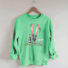 Apres Ski Champagner Skifahrer Sweatshirt