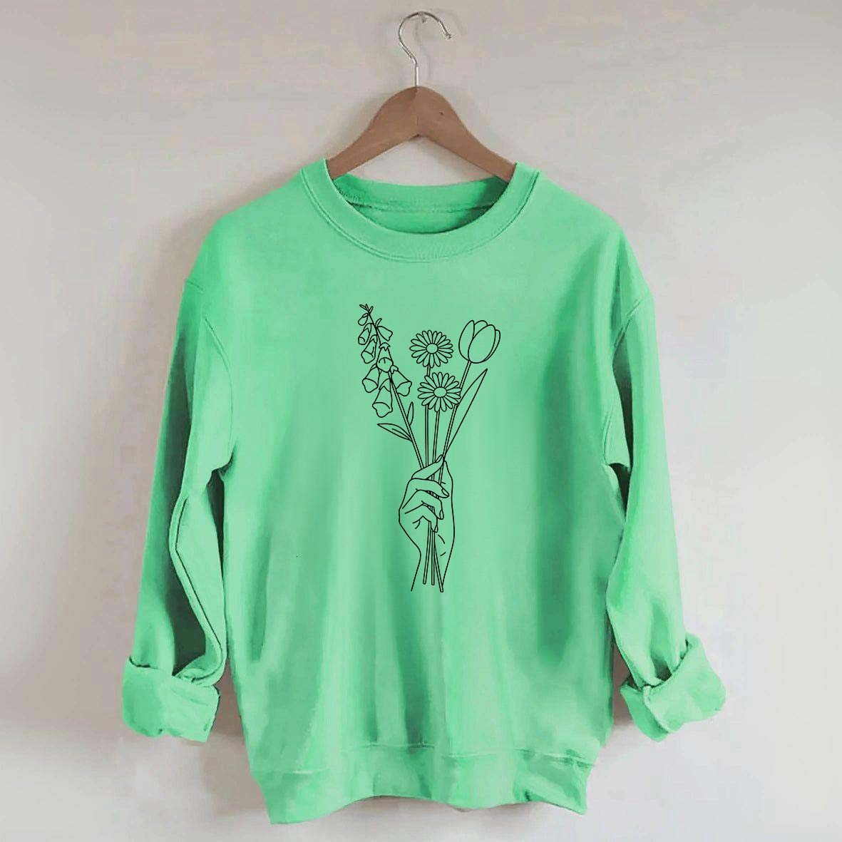 No Words Foxglove Daisy Tulip Sweatshirt