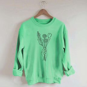 No Words Foxglove Daisy Tulip Sweatshirt