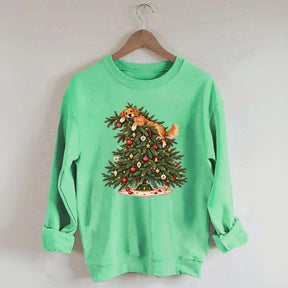 Christmas Tree Dogs Cute Sweatshirt