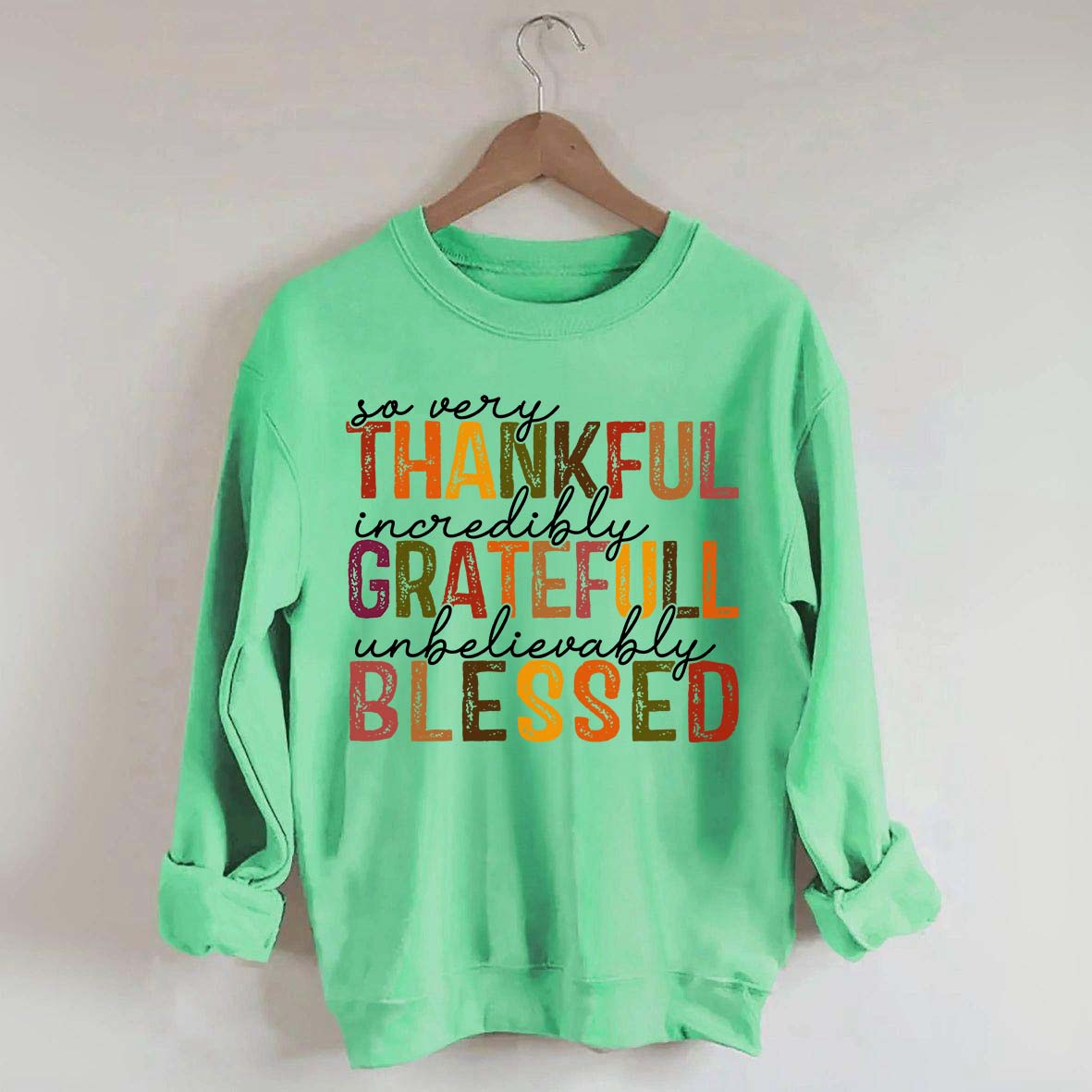 Thankful Grateful Blessed Thanksgiving Sweatshirt
