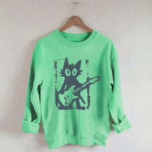 Rock Star Cat Electric Guitar Kitty Sweatshirt