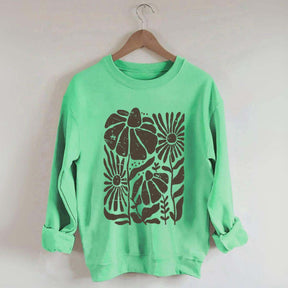 Boho Wildflowers Distressed Flowers Sweatshirt