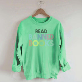 Retro Read Banned Books Rainbow Sweatshirt