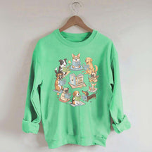 Bookworm Fiction Dog Reading Sweatshirt