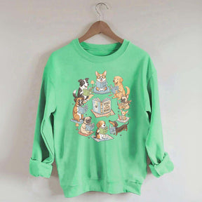 Bookworm Fiction Dog Reading Sweatshirt
