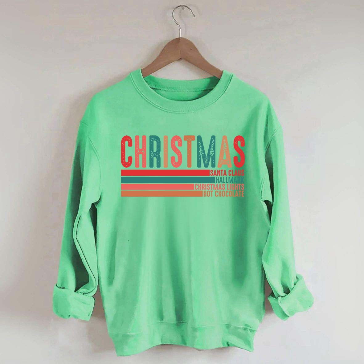 Retro Christmas Santa Clause Xmas Light Sweatshirt
