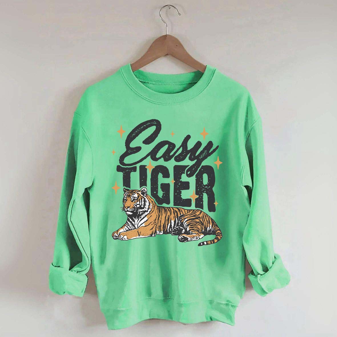 Trendy Retro Tiger Graphic Sweatshirt
