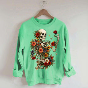 Dark Botanical Skeleton Retro Sweatshirt