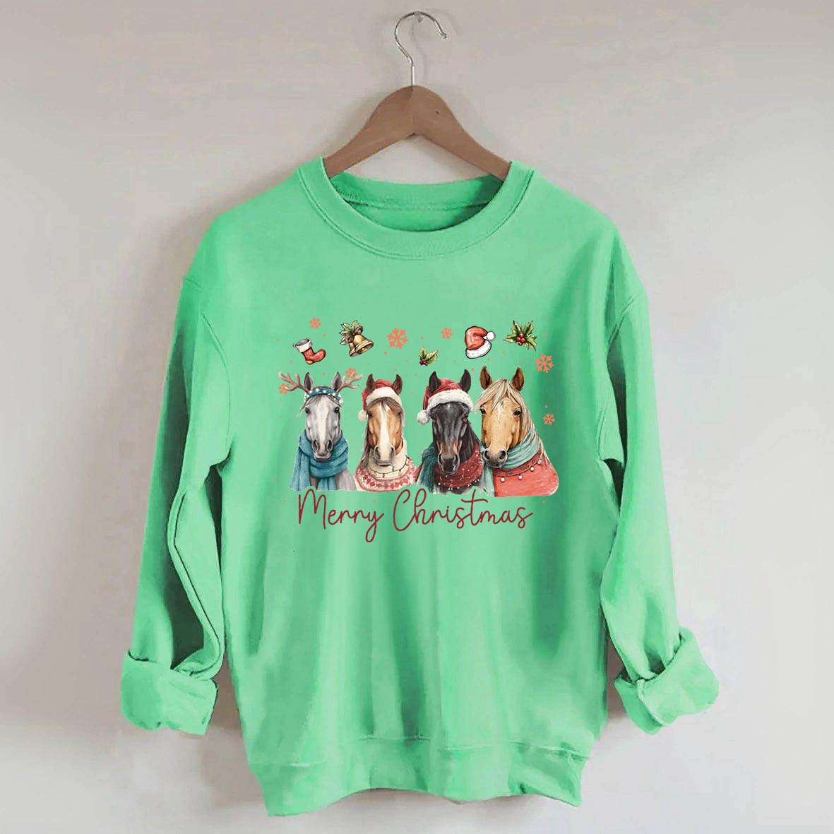 Festive Horse Quartet Christmas Sweatshirt