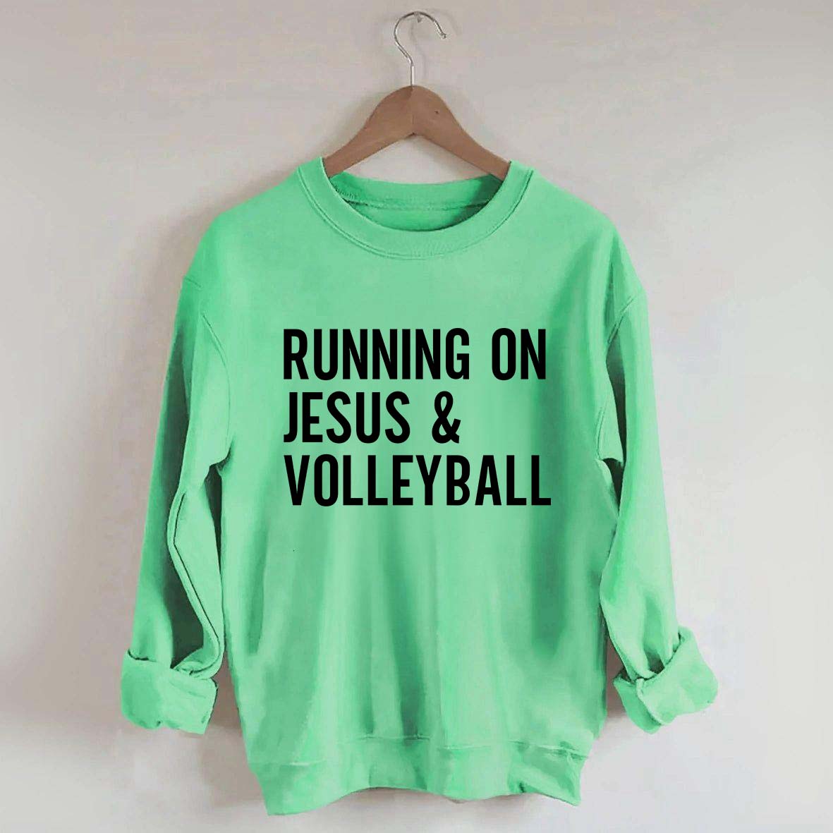 Running On Jesus Volleyball Sweatshirt