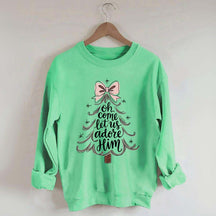 Religious Christmas Oh Come Let Us Adore Him Sweatshirt