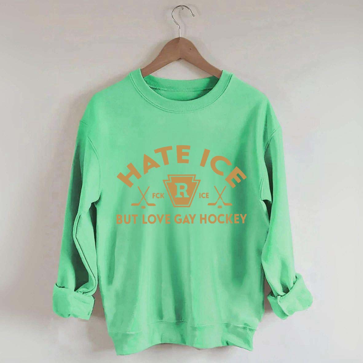 Hate ICE But Love Gay Hockey Boxy Sweatshirt
