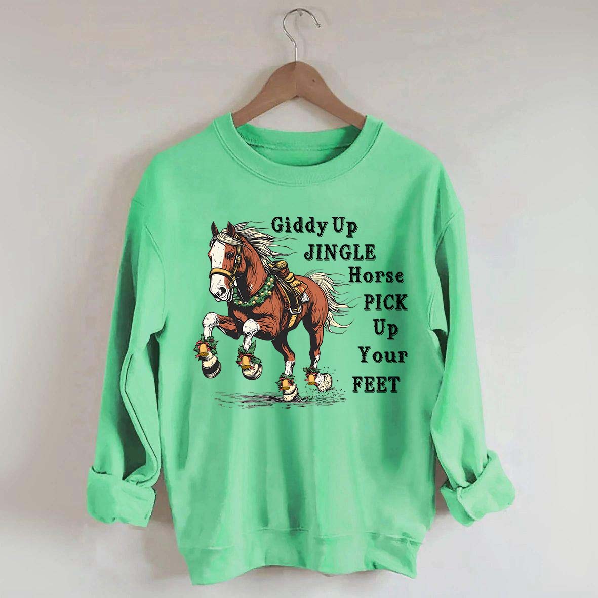 Country Christmas Horse Womens Sweatshirt