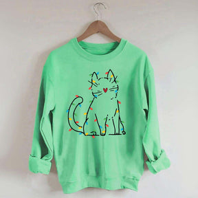 Cat Christmas Lights Sweatshirt