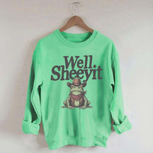 Well Sheeyit Country Western Frog Sweatshirt