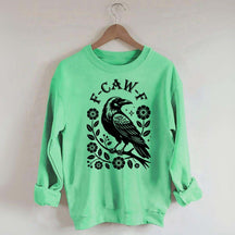 F-Caw-F Wildflowers Black Bird Sweatshirt